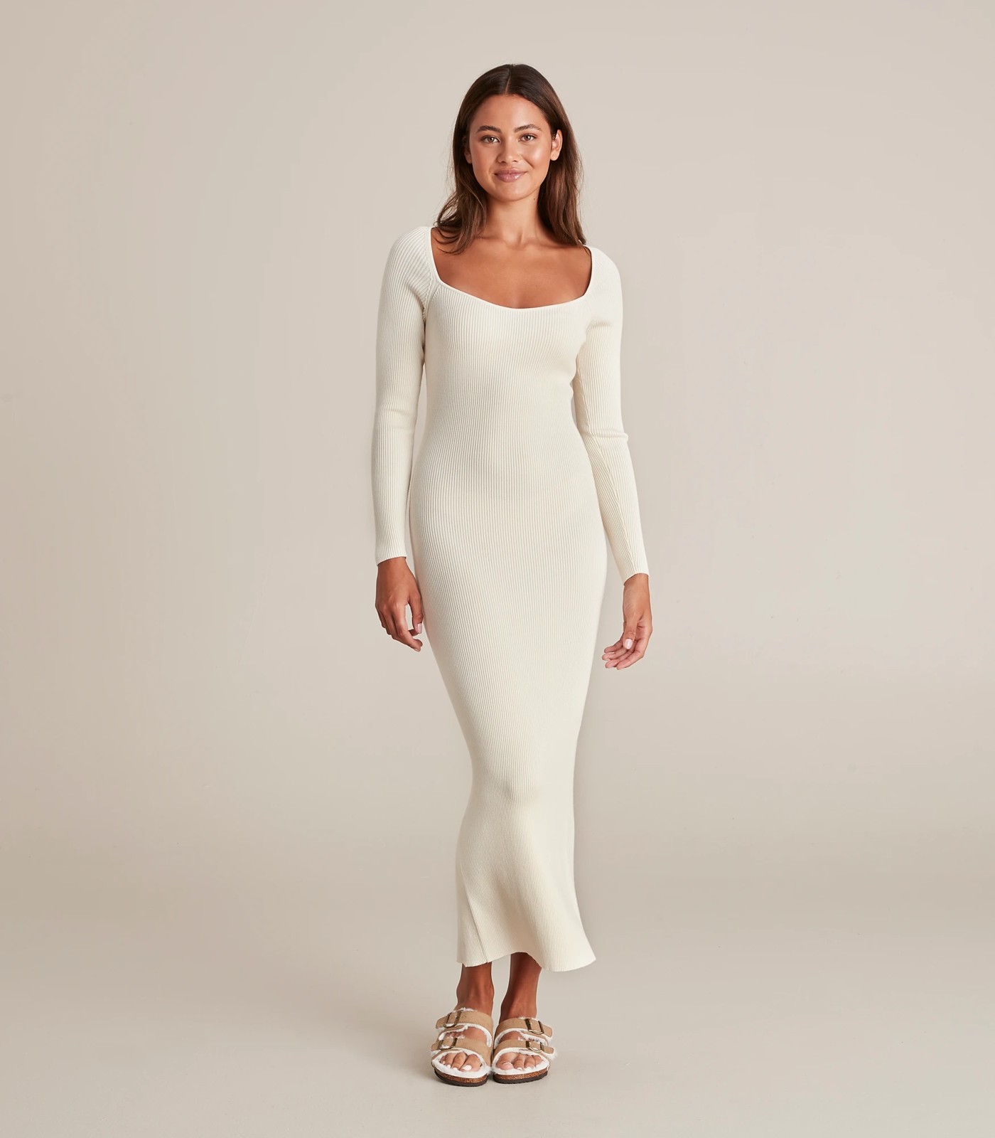 Lily Loves Square Neck Knit Midi Dress