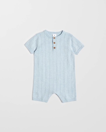 Organic Cotton Baby Pointelle Knit Romper