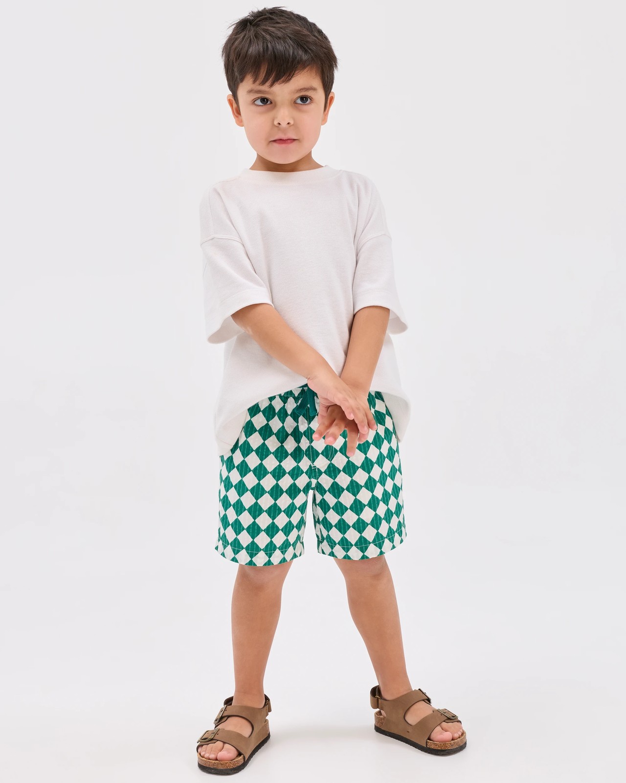 Australian Cotton Seersucker Volley Shorts - Green 2 of 5