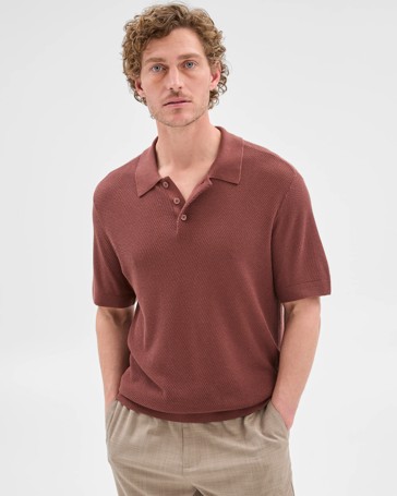 Australian Cotton Blend Knit Polo Top - Preview