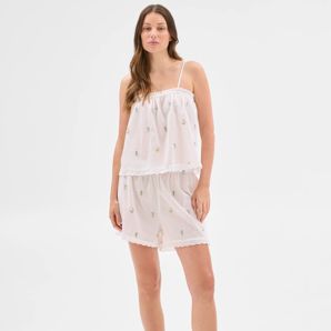 Womens Australian Cotton Embroidered Cami Long Pyjama Set thumbnail 2