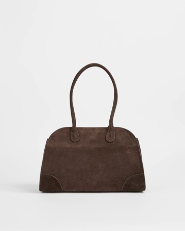 Premium Suede Leather Bowler Bag