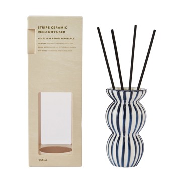 Stripe Ceramic Reed Diffuser 150ml - Anko
