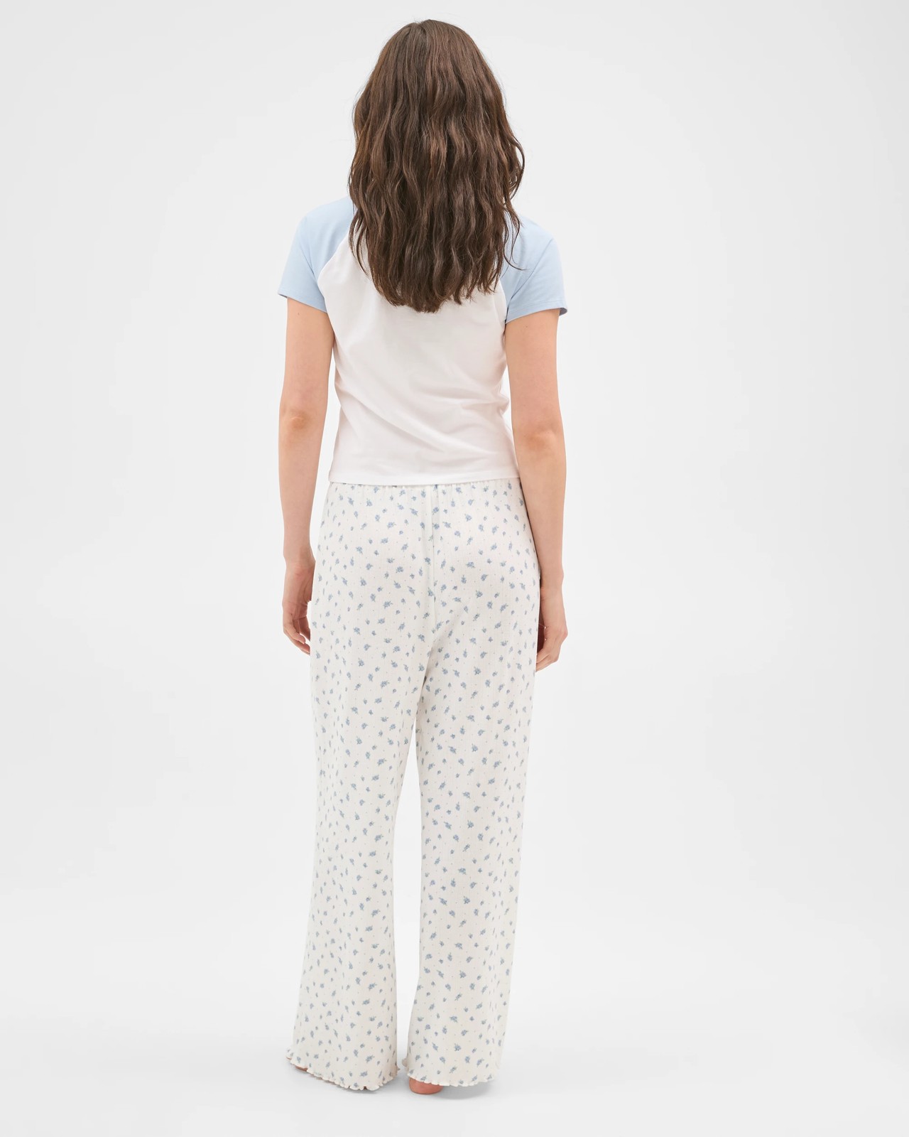 Lily Loves Pointelle Sleep Pants - Blue Floral 6 of 6