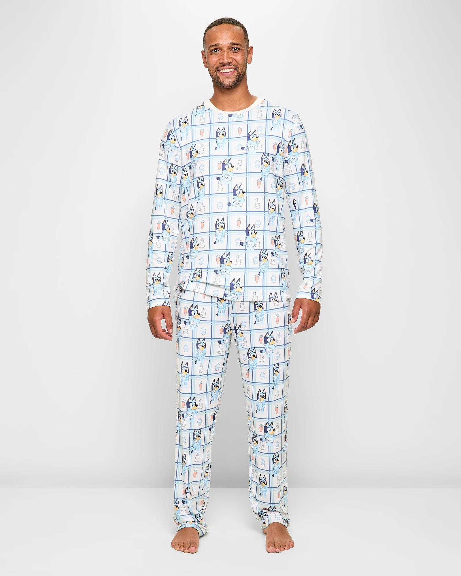 Bluey Pyjama's | Mannenpyjama's | Korte Mouw Mannen Pyjama Set | Blauw XL