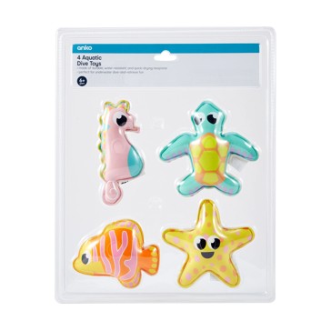 4 Pack Aquatic Dive Toys - Anko