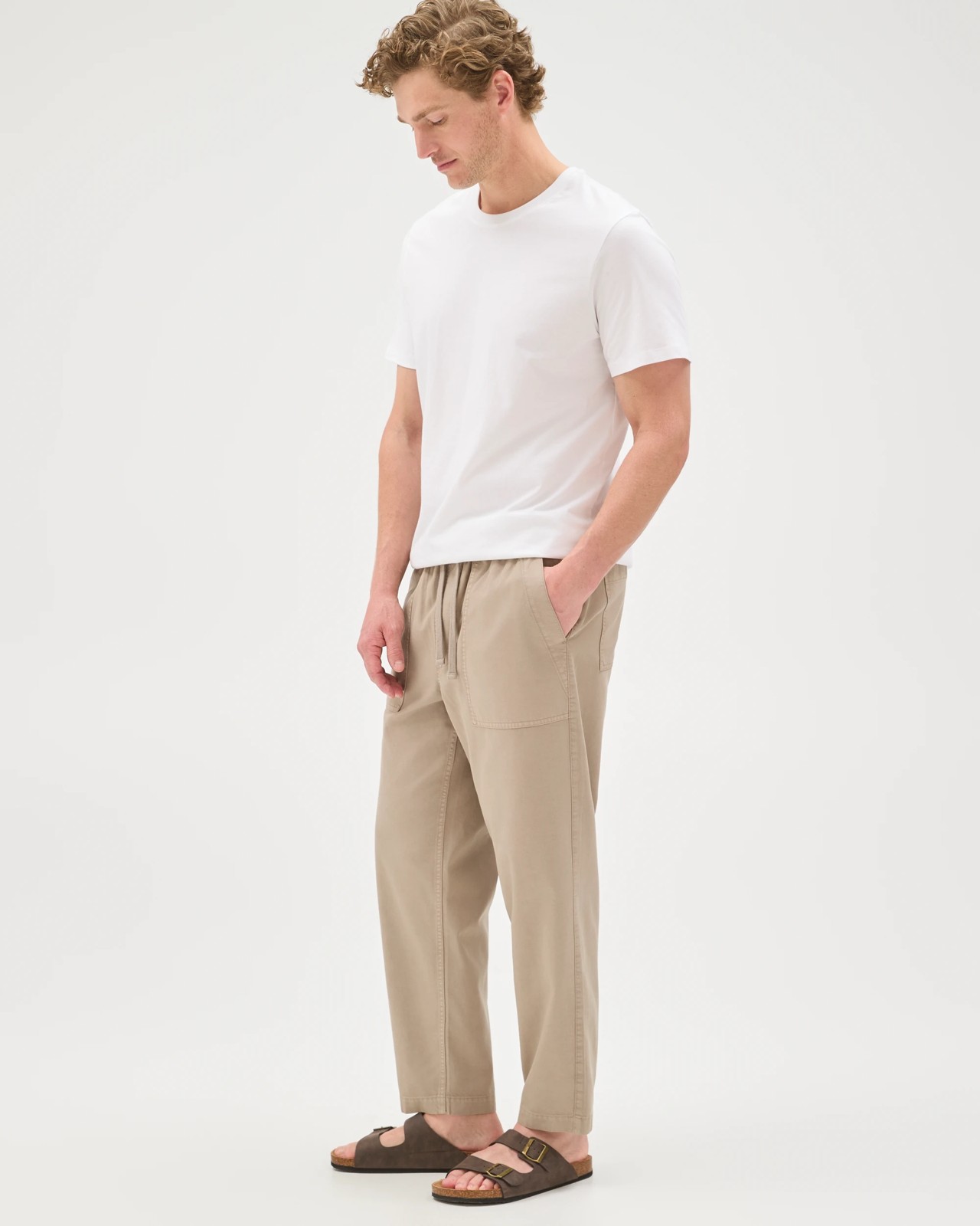 Elastic Waist Beach Pants - Elephant Skin 3 of 5
