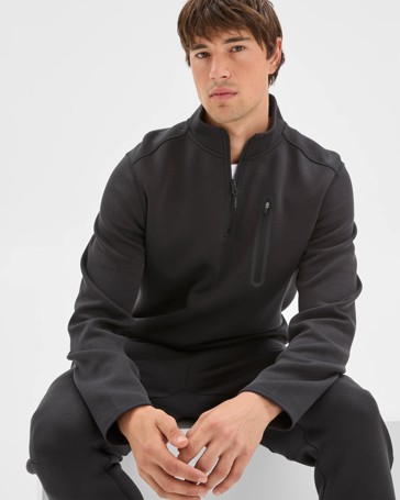 Active Australian Cotton Blend Tech Quarter Zip Jumper