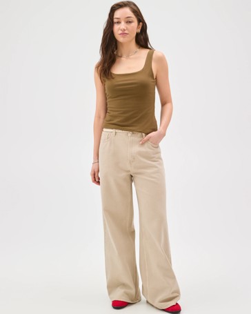Lily Loves Australian Cotton Blend Double Layer Fitted Scoop Tank Top