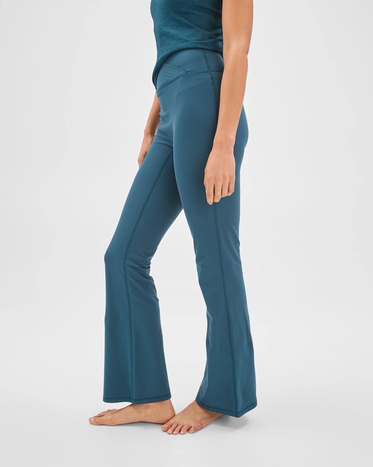 Active Studio Soft Rib Flare Pants - Petrol 4 of 6