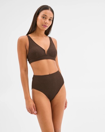 Resort High Waisted Textured Bikini Bottoms