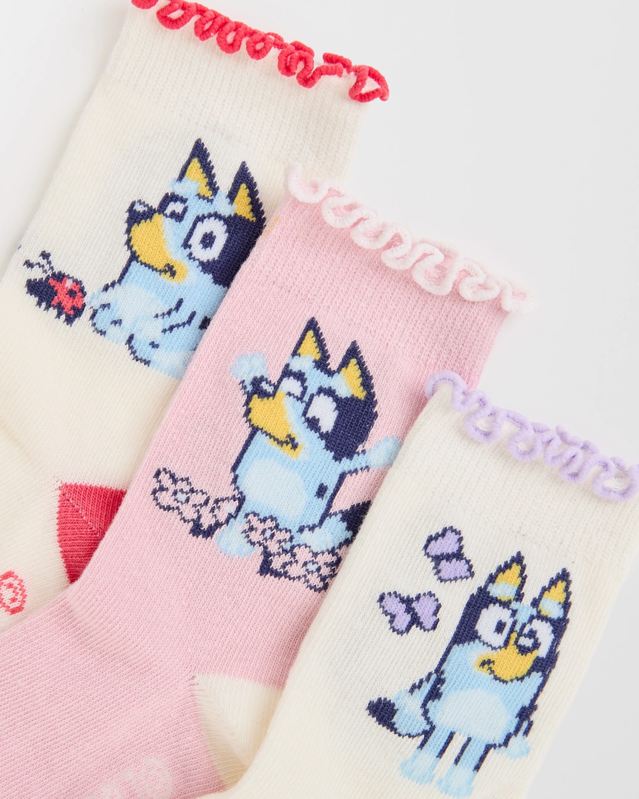 Bluey 3 Pack Younger Girls Crew Socks 2 of 3