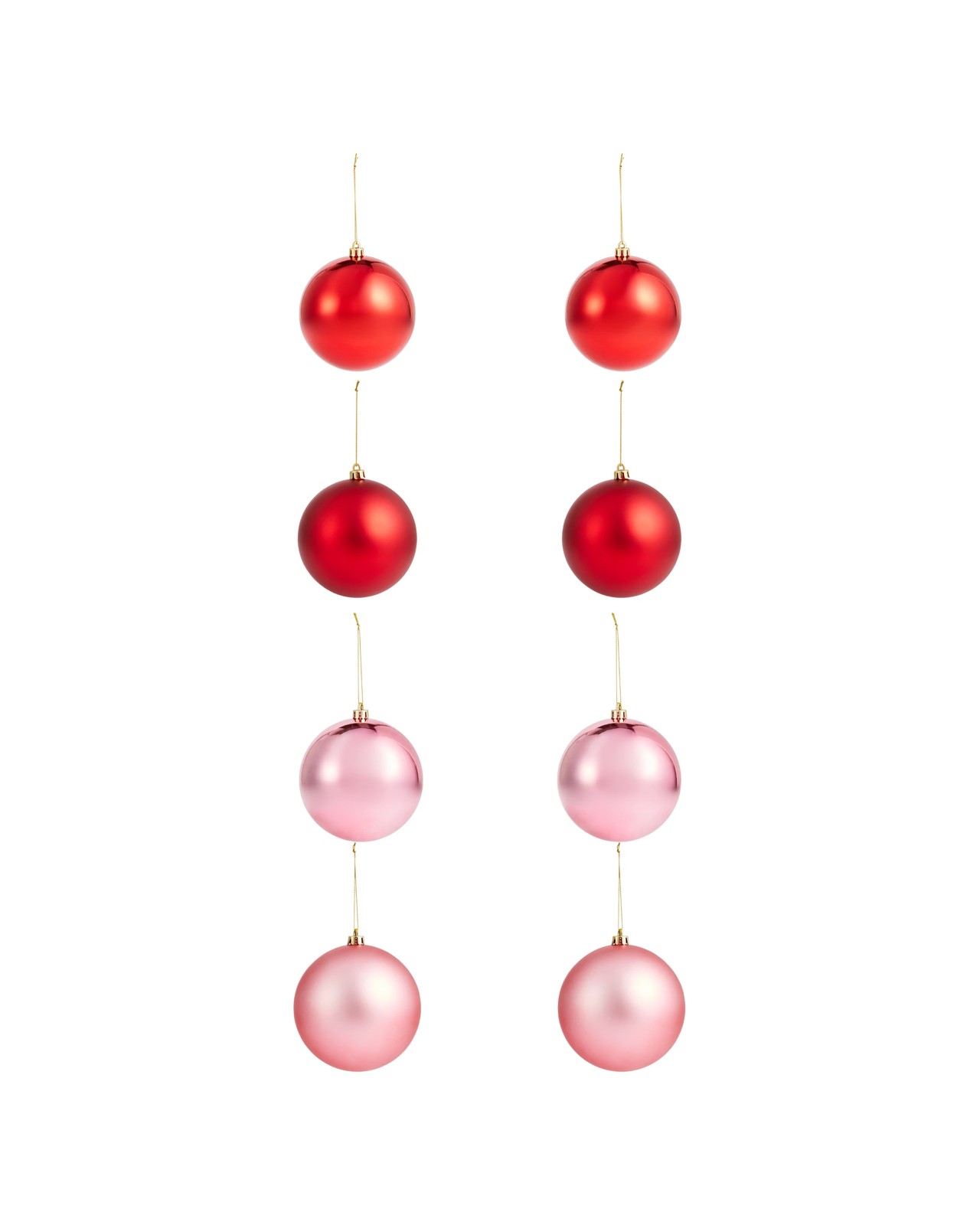 Anko 8 Pack 12cm Pink Candy Baubles 2 of 6