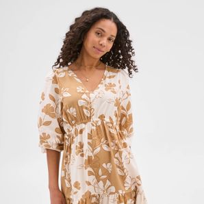 Long Sleeve Dobby Detail Mini Dress thumbnail 2