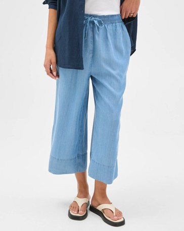 Lyocell Chambray Tie Pants