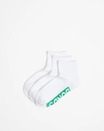 Cotton Blend Logo Cushioned Quarter Crew Socks 3 Pack - Bonds