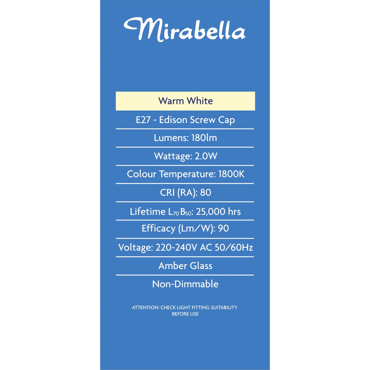 I001219 Mirabella LED ST58 Filament Amber ES 2W 150 Lumen 3 of 5