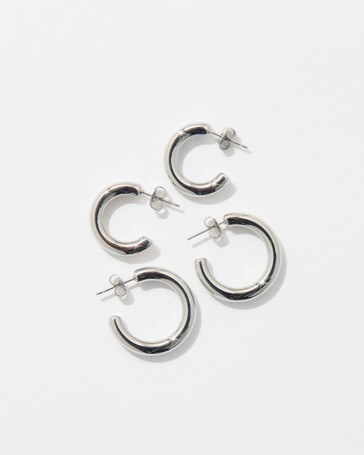 Waterproof 2 Pack Chunky Hoop Earrings Set