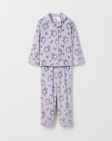 Younger Girls Button Through Fleece Pyjama Set