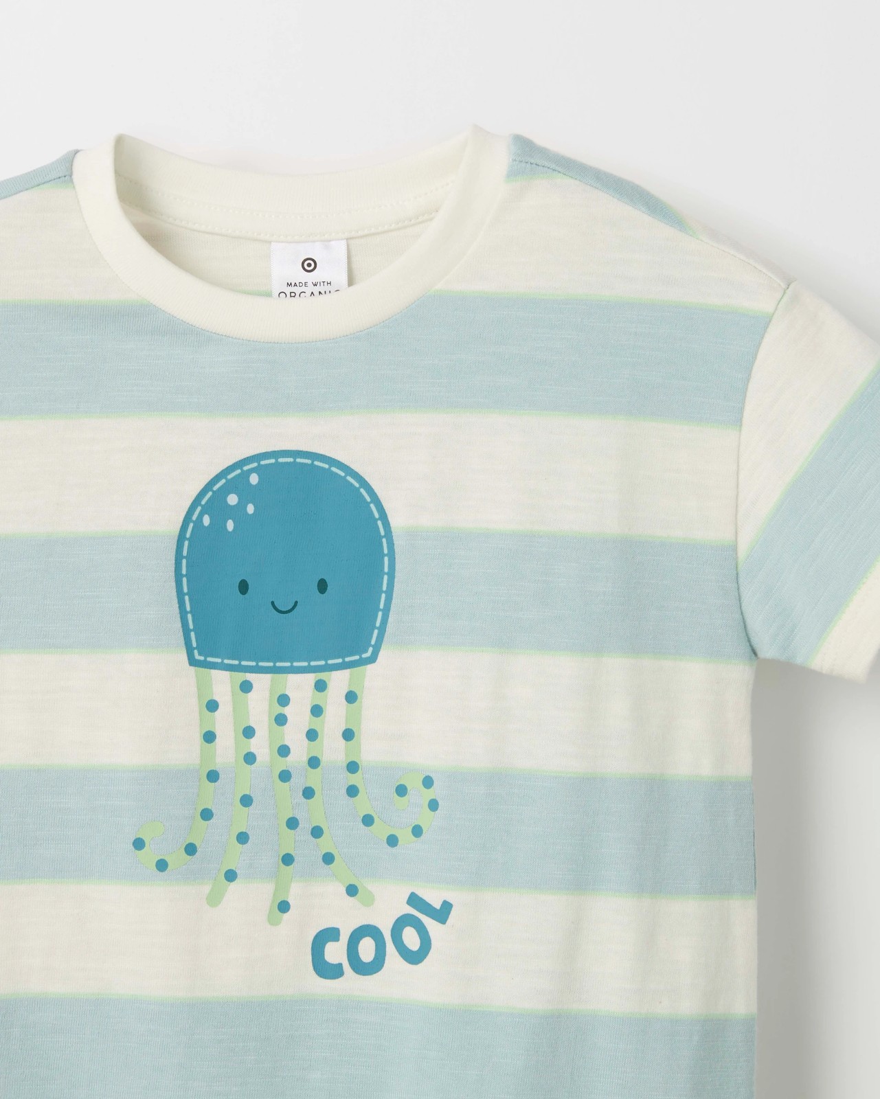 Baby Organic Cotton Slouchy Romper - Blue Octopus Stripe 5 of 5