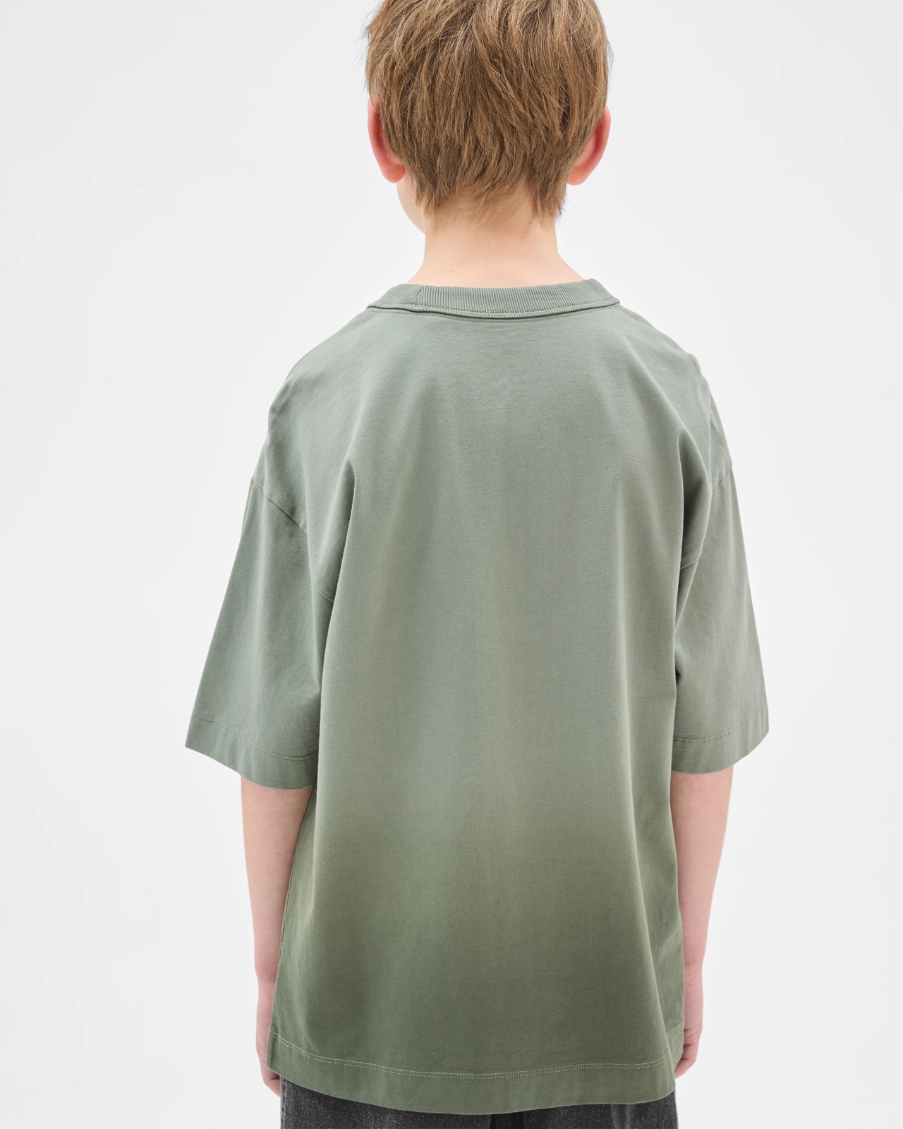 Australian Cotton Oversized Dyed Graphic T-Shirt - Green 4 of 6