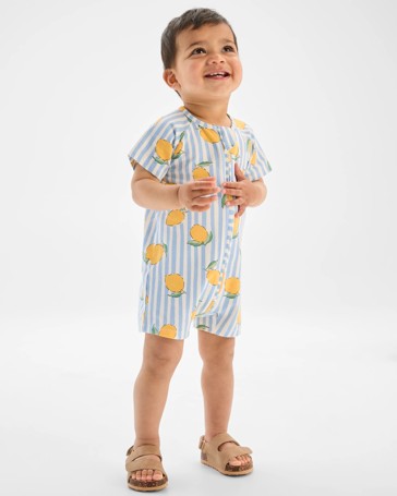 Baby Organic Cotton Zip Romper 2 Pack