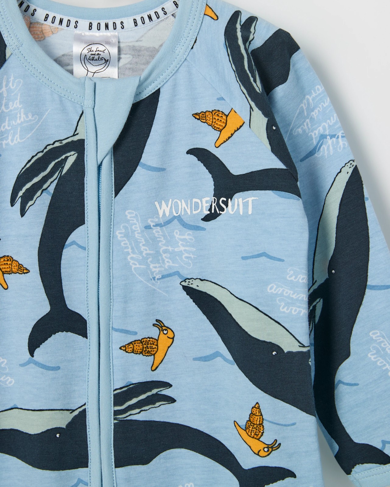 Bonds Baby Donaldson Collab Zippy Wondersuit Coverall  - The Snail and The Whale Blue 2 of 2