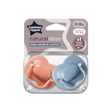 Tommee Tippee Cherry Latex Soother 2 Pack - 6-18 Months