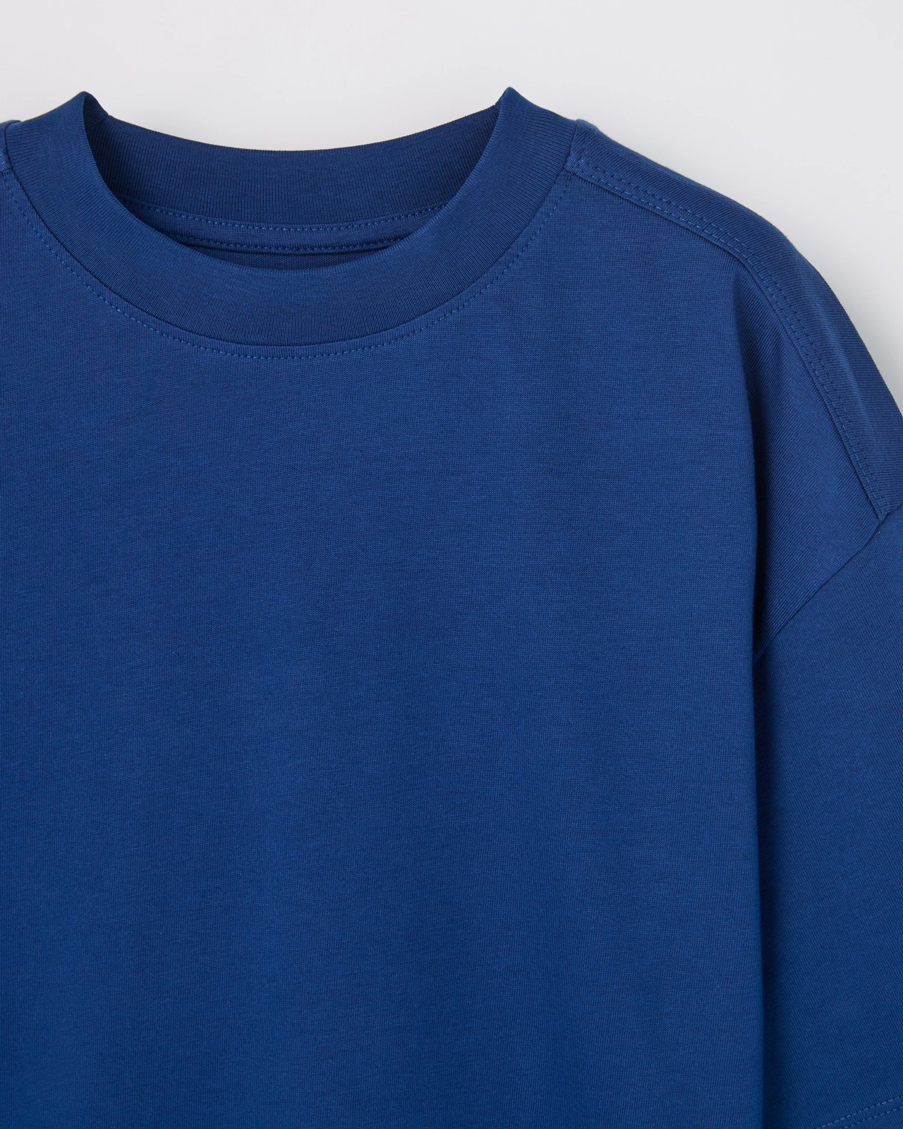 Australian Cotton Oversized Plain T-Shirt - Navy 2 of 2