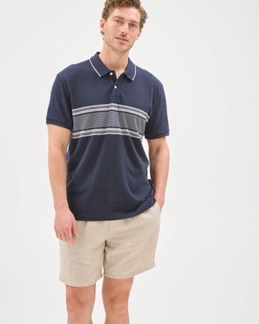 Australian Cotton Panelled Polo Top