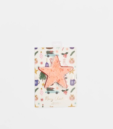 Vintage Holiday Gift Card Star Bath Flakes 15g - pink