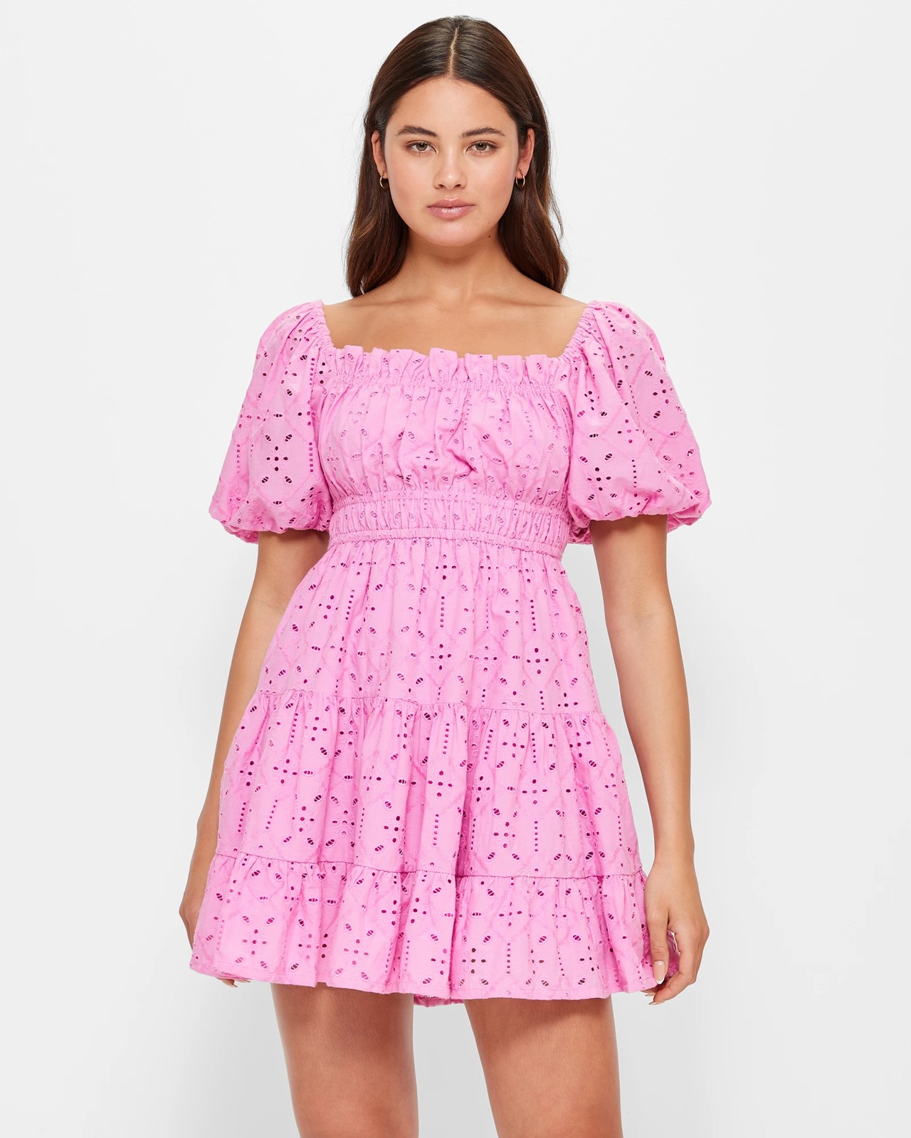 Embroidered Puff Sleeve Mini Dress Lily Loves Target Australia