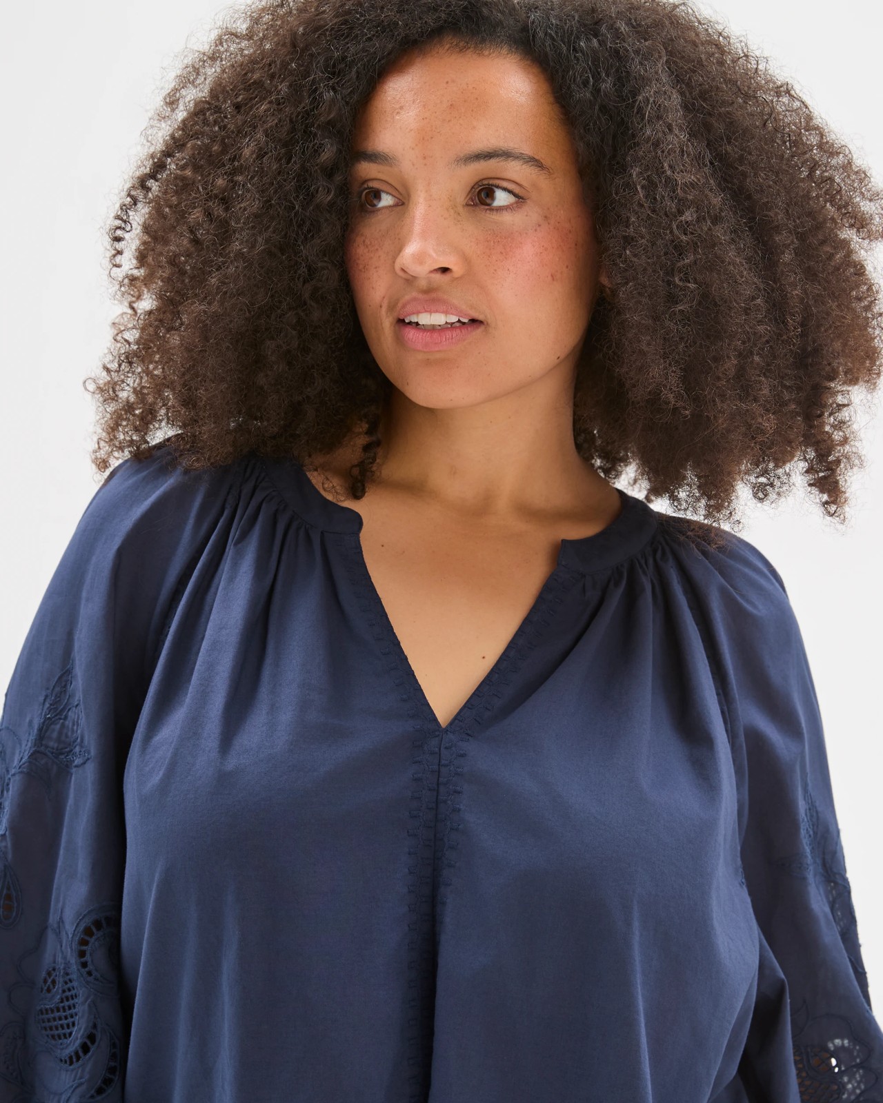 Plus Size Long Sleeve Embroidered Detail Top 5 of 5