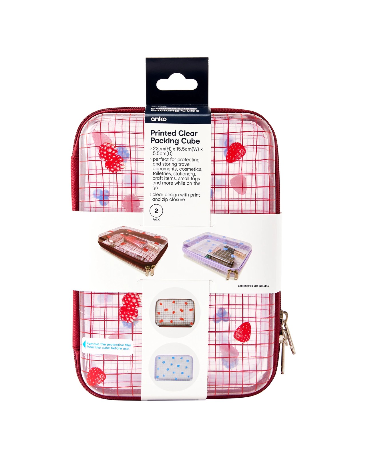 Anko 2 Pack Printed Clear Packing Cubes 6 of 6