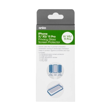 iPhone X/ XS Privacy Hardened Glass Screen Protector - Anko