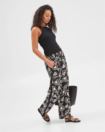 Printed Wide Leg Pants