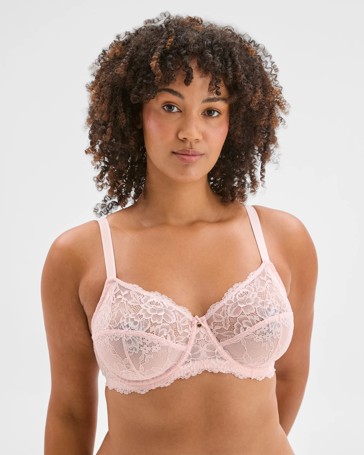 Plus Size Lace Soft Cup Underwire Bra - Adriana
