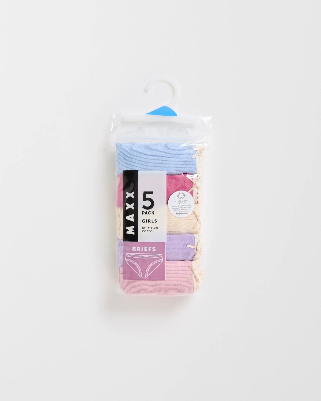 Maxx Australian Cotton 5 Pack Older Girls Pointelle/Rib Briefs 2 of 2