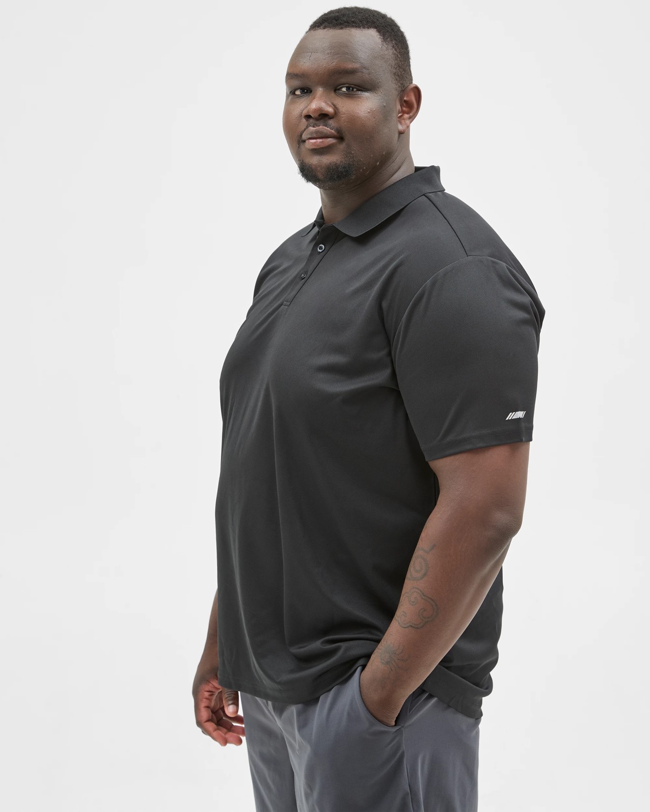 Plus Size Active Polo Top - Black 4 of 5