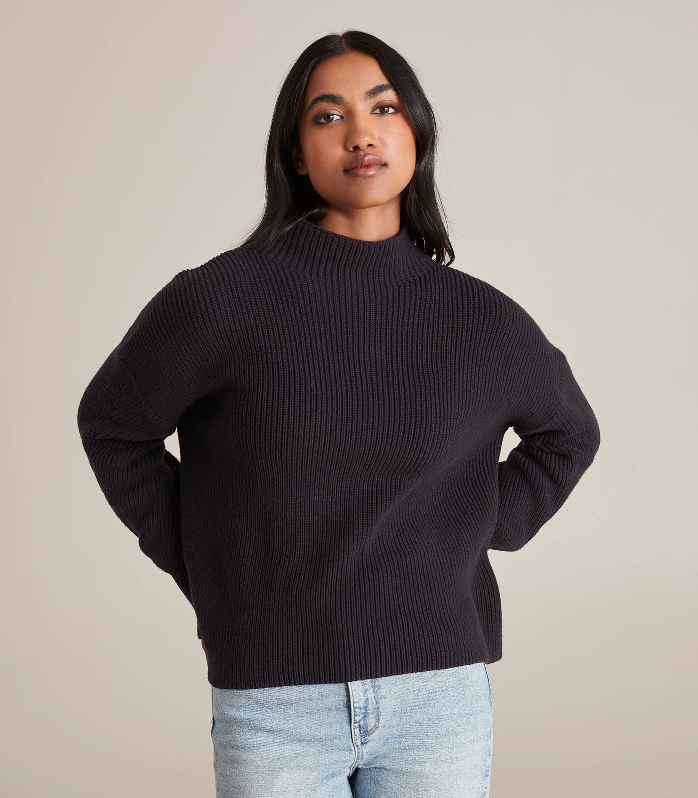 High neck knitwear hotsell