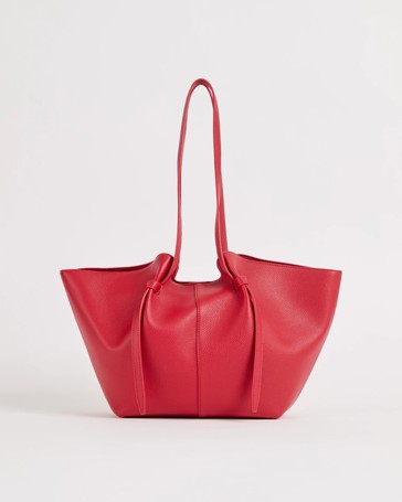 Knot Detail Pebble PU Tote Bag