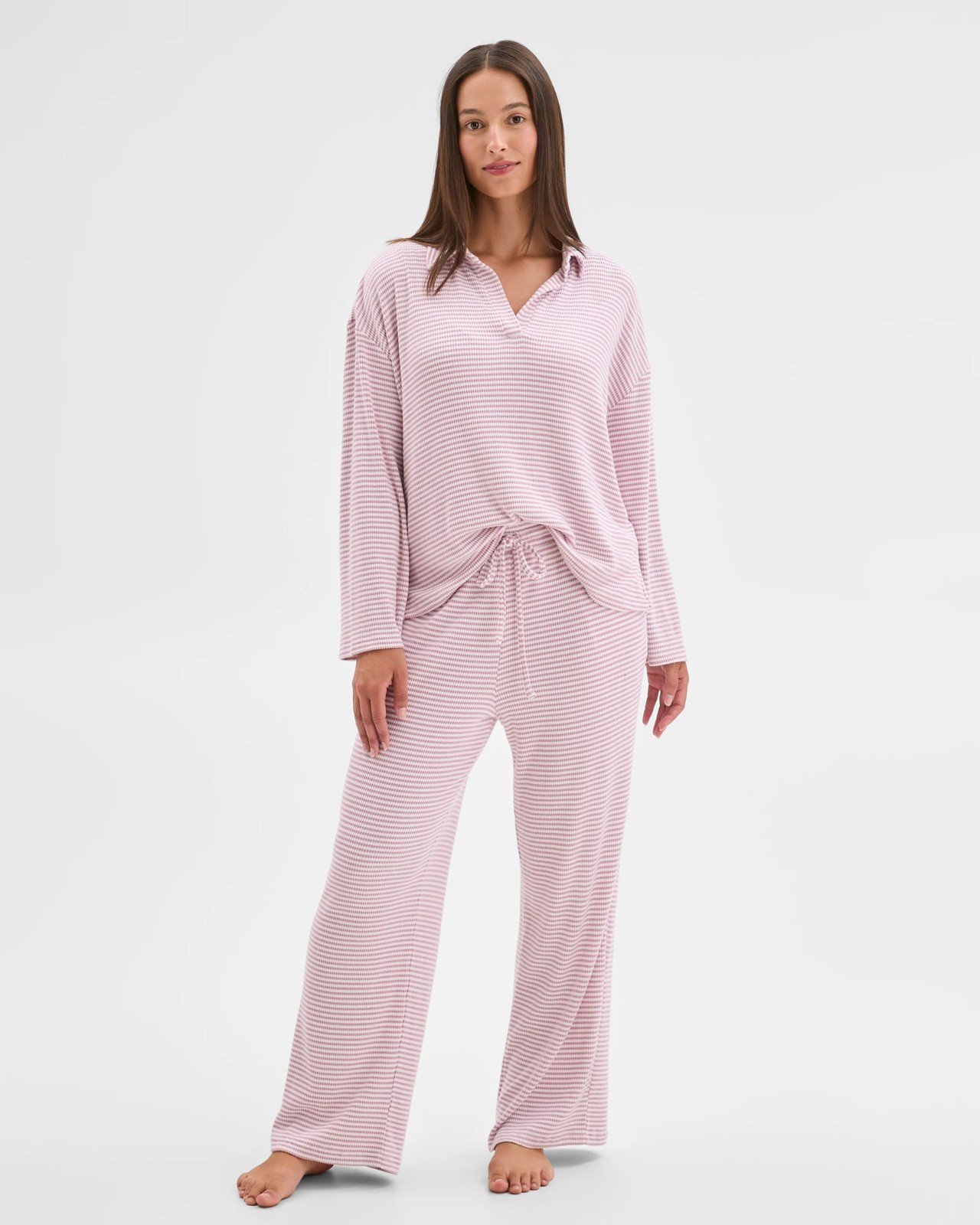 Cosy Rib Wide Leg Pants - Pink 3 of 5