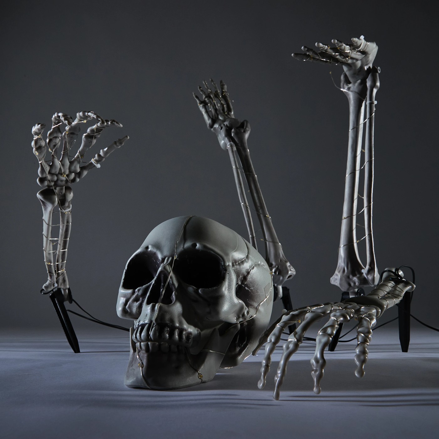 Anko Battery Operated LED Light Up Poseable Skeleton Stakes 2 of 6