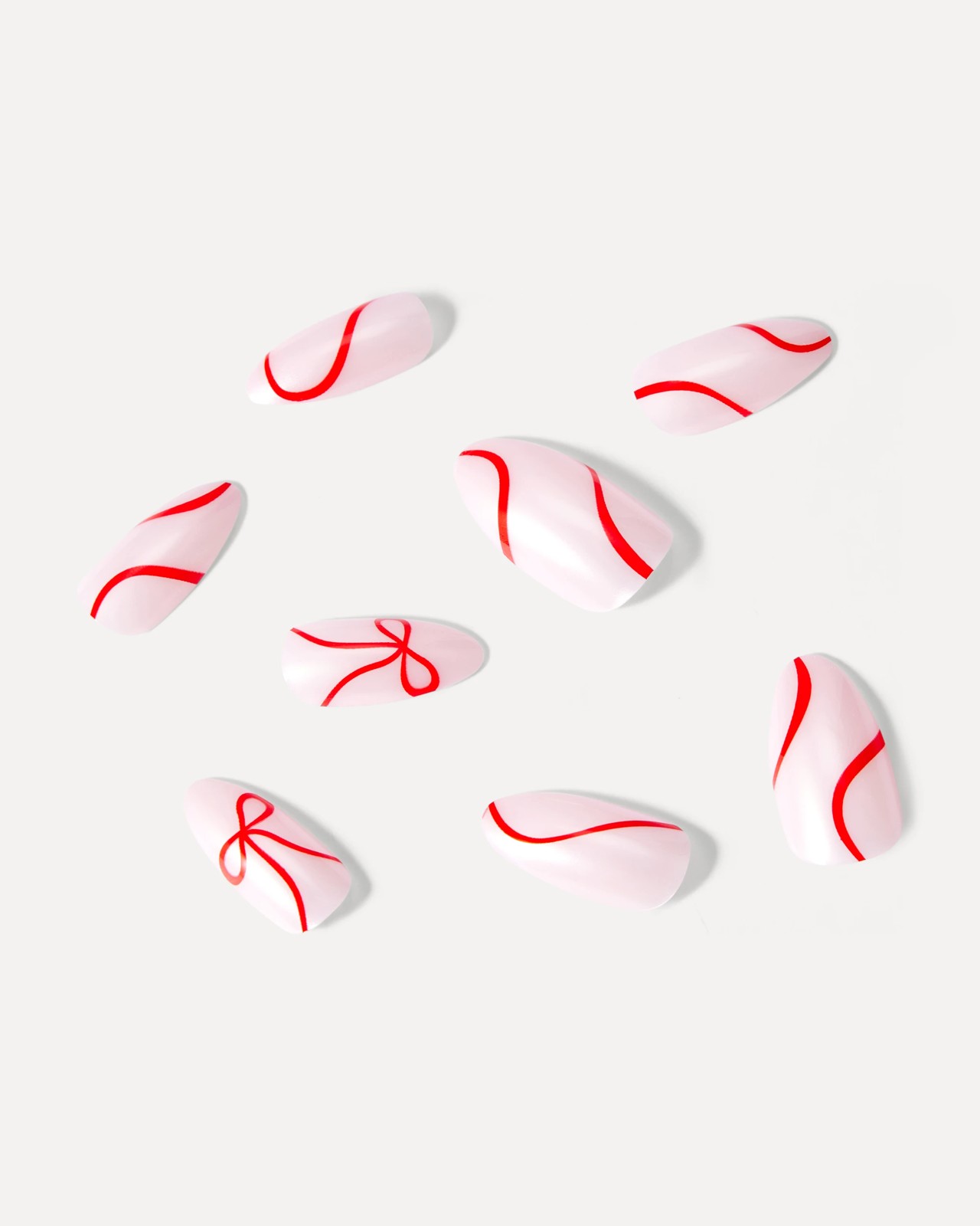 OXX Beauty Sleigh Season 24 Pack Artificial Nails - Almond Shape, Red Bow 2 of 4