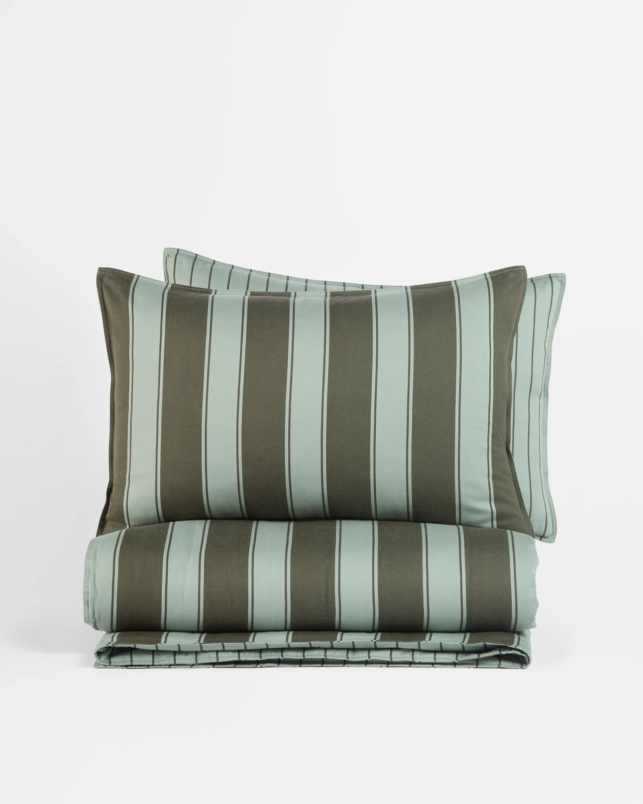 Rayne Stripe Stonewash Quilt Cover Set - Moss Green 3 of 6