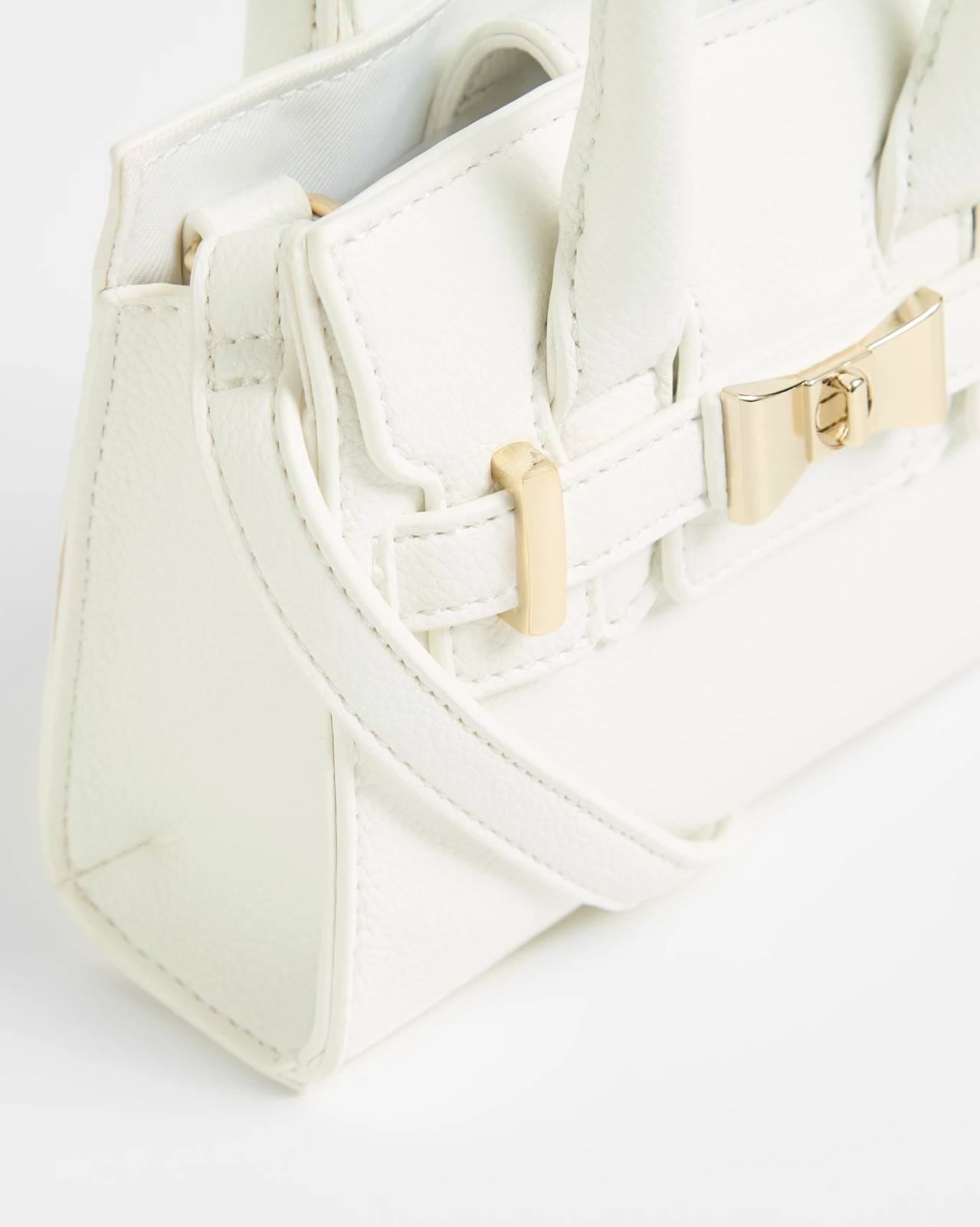 Bow Buckle Top Handle Crossbody Bag - Off White 2 of 2