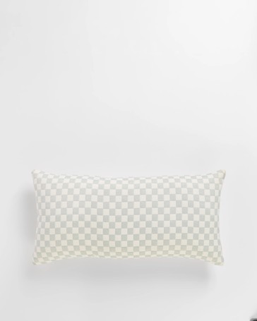 Austin Checkerboard Breakfast Cushion - Agave Green