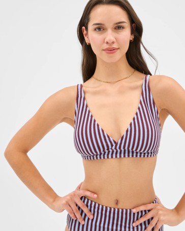 Resort Crinkle Plunge Swim Bikini Top