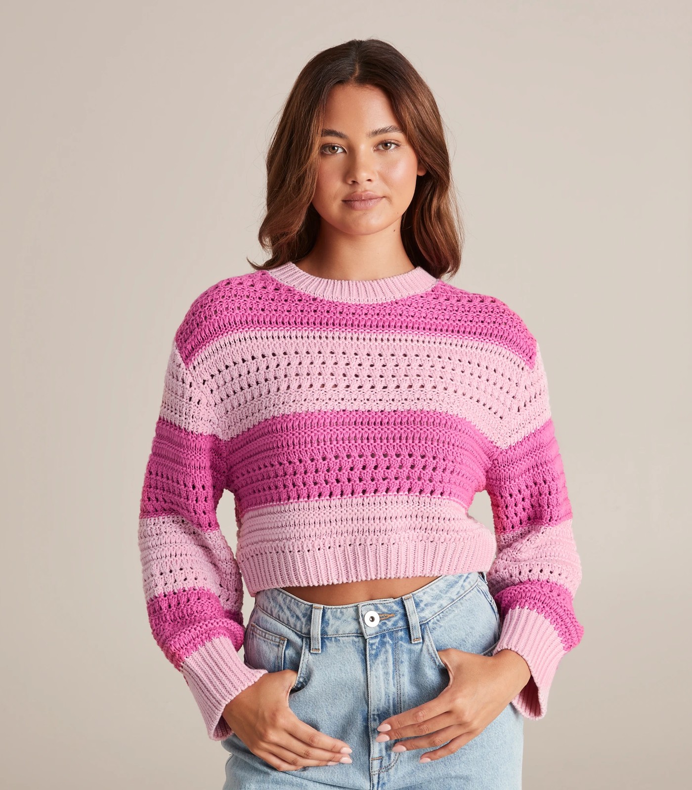 Crochet cropped clearance jumper