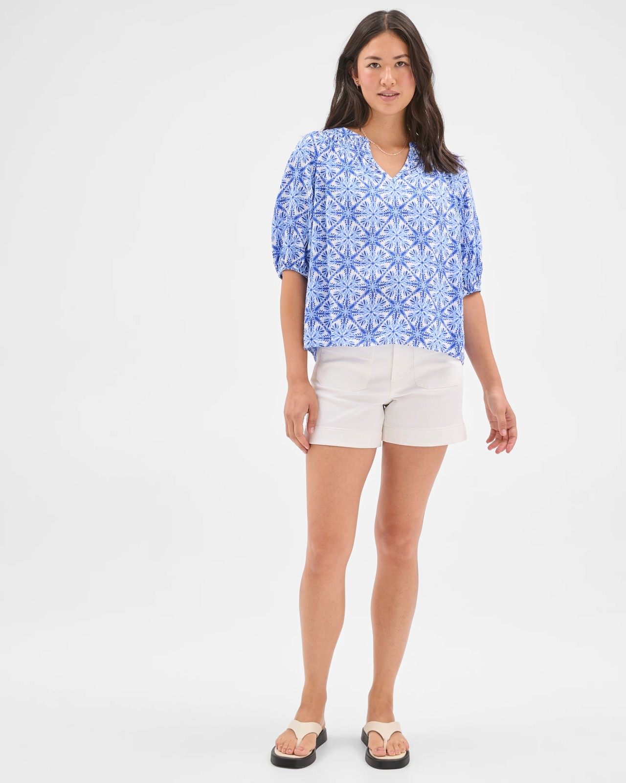 Short Sleeve Seersucker Femme Top 2 of 5